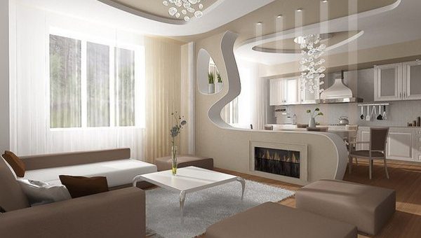 Кухня студия и зал