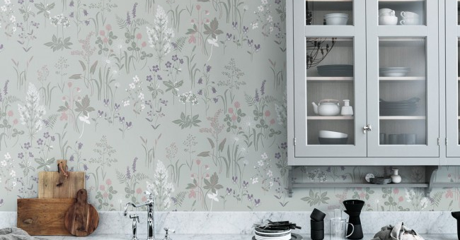 Кухня светлая какие обои