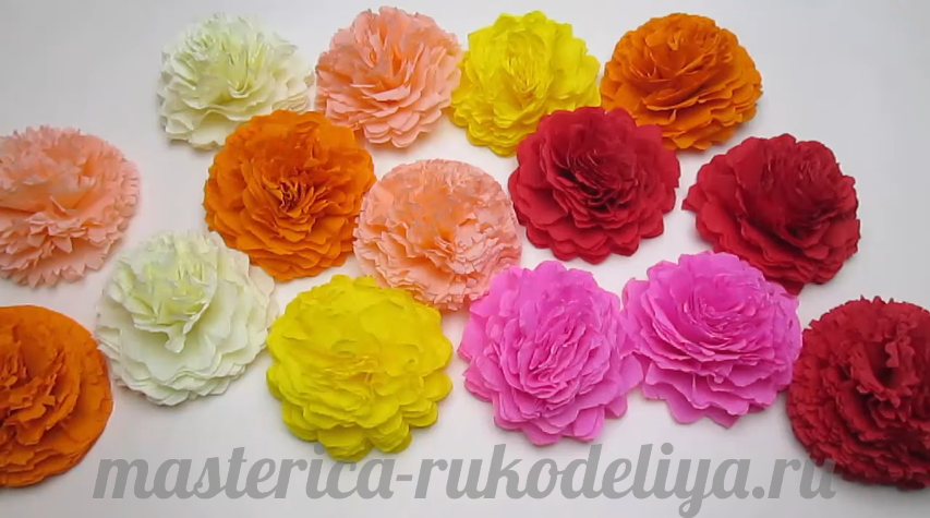 Цветы из гофрированной бумаги для оформления зала своими руками шаблоны
