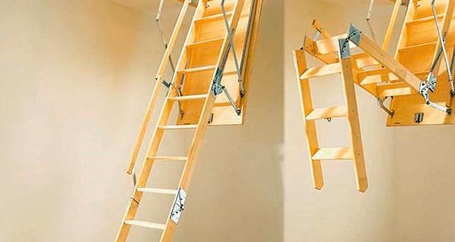 Лестница на второй этаж выдвижная