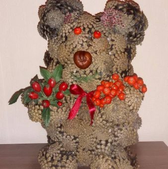 Медведь из шишки поделка – Поделка «Медведь из шишек и других природных материалов» — Вектор-успеха.рф