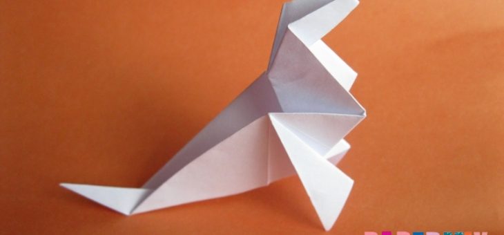 Морж оригами из бумаги