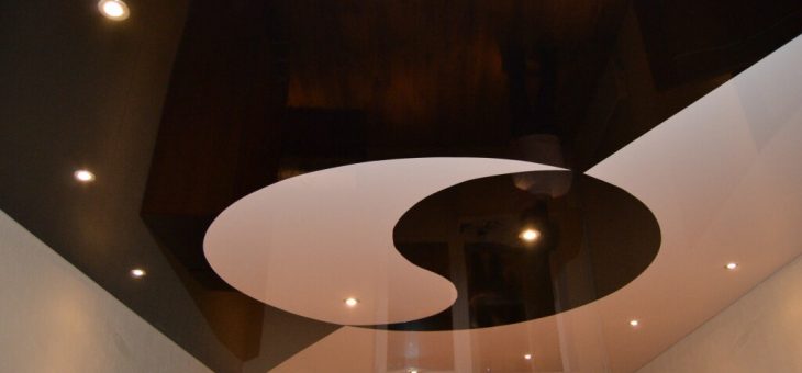 Натяжной потолок двухцветный фото – возможна ли спайка двух цветов если потолок одноуровневый, одноуровневые варианты конструкций