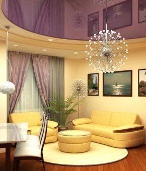 Натяжные потолки расцветки – цветные варианты в интерьере, выбор расцветки, цветовая гамма и палитра изделий, голубой потолок в квартире