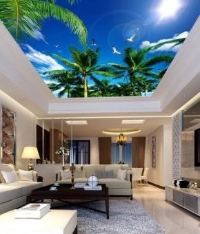 Натяжные зд потолки фото – потолочные покрытия с эффектом 3D, модели с рисунком и фотопечатью, увеличивающие пространство