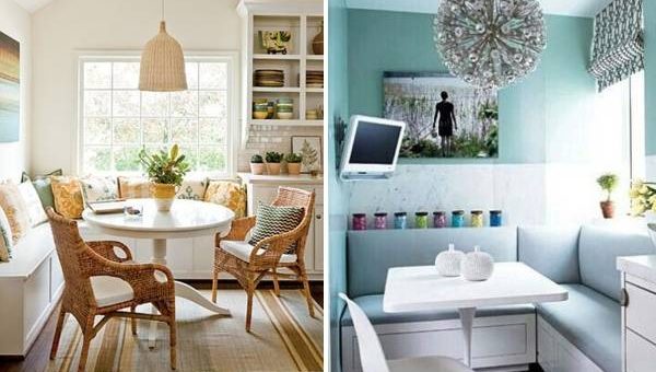 Обеденная зона на кухне фото угловые