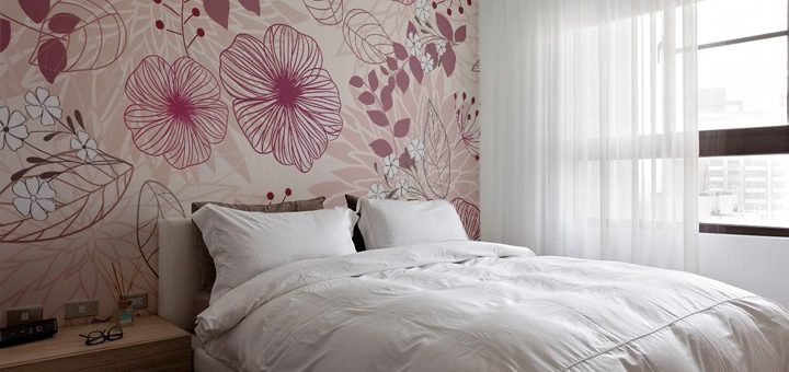 Обои цветы в спальню