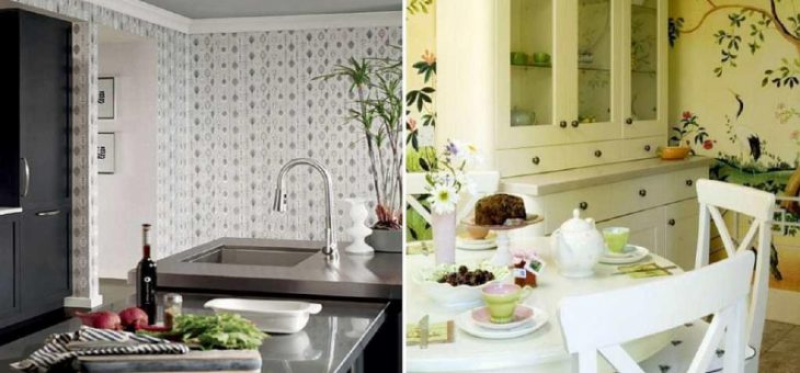 Обои на кухню маленькую фото – фото и какие выбрать для хрущевки, квартиры расширяющий пространство интерьера