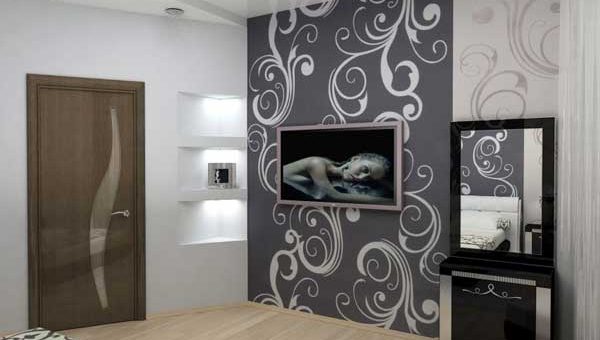 Обои в комнату комбинированные