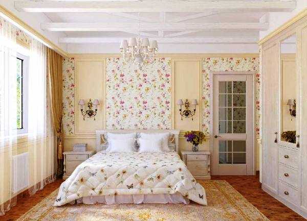Фотообои тюльпаны в интерьере спальни