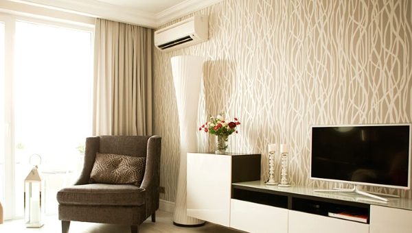 Обои в зал в интерьере фото