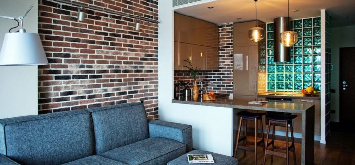 Отделка стены под камень