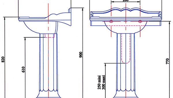 Пьедестал для раковины высота