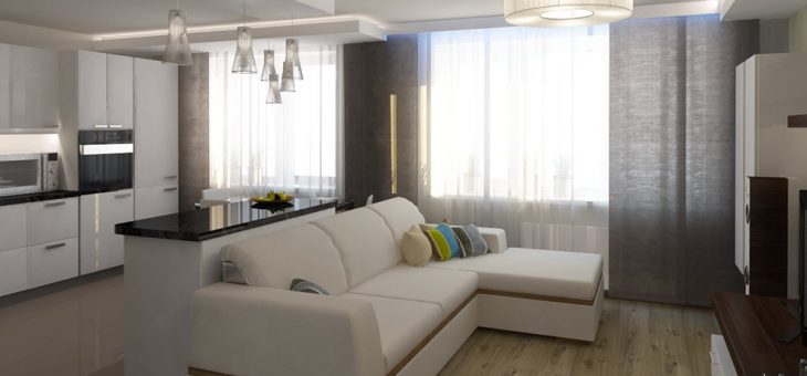 План гостиной кухни – зал в комнате, перепланировка квартиры, п-образная совмещенная кухня