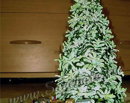 Поделка из елка из шишек