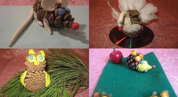Поделки для школы из шишек
