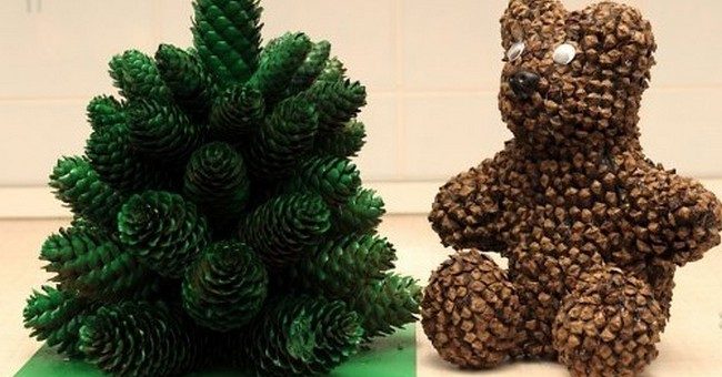 Поделки из шишек и елки – как подготовить материал, сделать птичку, подсвечник, медвежонка, простые варианты для изготовления с детьми