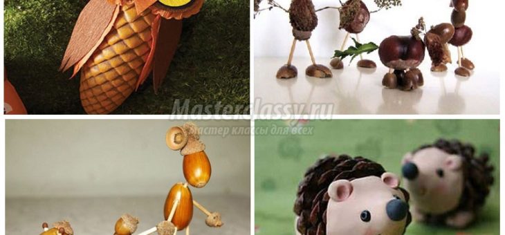 Поделки из шишек и желудей своими руками на тему осень фото