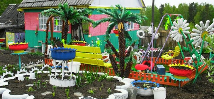 Поделки на даче своими руками фото из подручных средств