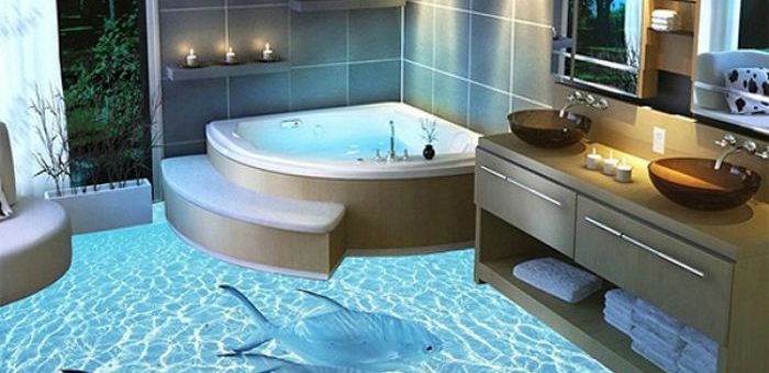 Пол 3д в ванной фото – Наливные полы 3д в ванной комнате своими руками : технология процесса и фото вариантов