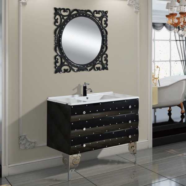 Зеркало с боковой полкой для ванной комнаты