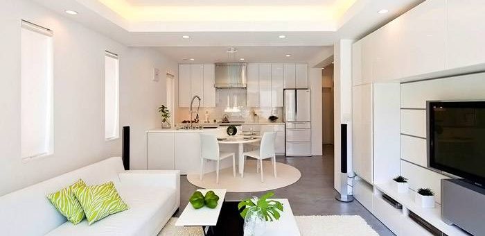 Полы в гостиной совмещенной с кухней фото