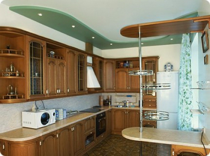 гипсокартонные потолки на кухне