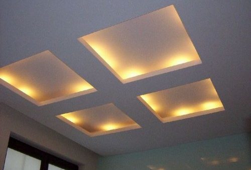 Потолок из гипсокартона своими руками с подсветкой фото – видео-инструкция по монтажу, устройство, разрез, как установить светодиоды, закрытые виды нишевых гипсокартонных конструкций, цена, фото