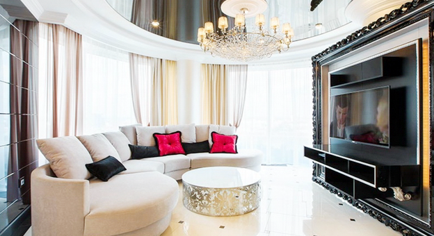 Потолок натяжной фото для гостиной – Натяжные потолки фото для гостиной (131 фото). Дизайн натяжных потолков для гостиной