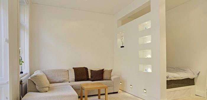 Разделить комнату на две с помощью гипсокартона фото – Как разделить комнату на две зоны перегородкой — делаем зонирование с помощью гипсокартона