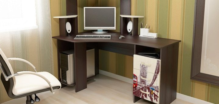 Размеры компьютерного стола – рабочий столик с тумбой для компьютера, размеры для дома, выбираем полукруглый цвета венге для двоих