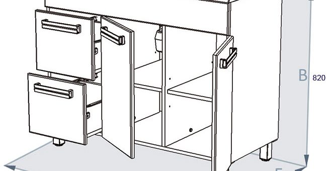 Размеры тумбы под раковину в ванной