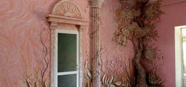 Рисунки из декоративной штукатурки – Как украсить квартиру обычной штукатуркой и придать стене красивый рисунок видео