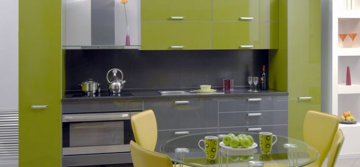 Серо оливковая кухня