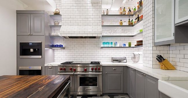 Серые с белым кухни фото – Современные кухни серого цвета (серебристый или металлик) — стильно и модно, фото серых кухонь в интерьере