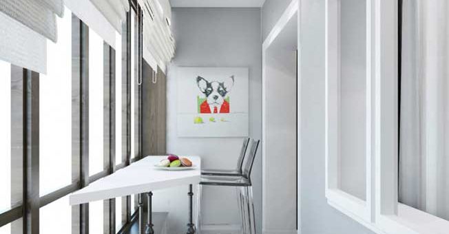 Серый балкон