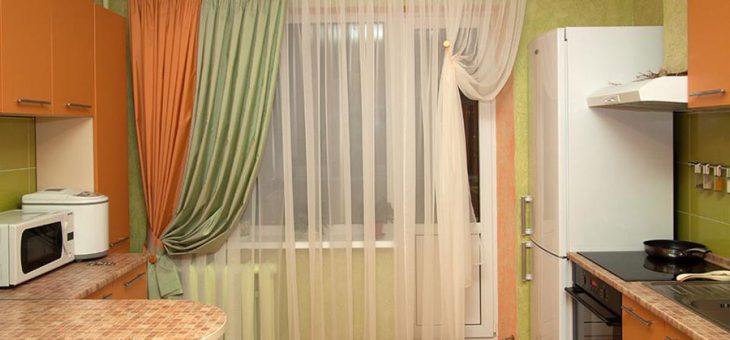 Шторы длинные для кухни фото