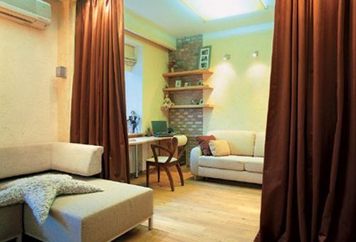 Шторы разделяющие комнату на зоны