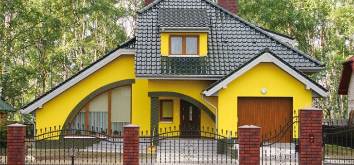 Сочетание цветов кирпичный – подбор цвета + множество фото окрашенных зданий, сочетание таких цветов как белый, черный, желтый, матовый и т.д.