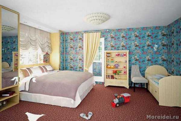 Спальня и детская в одной комнате 16 кв м фото