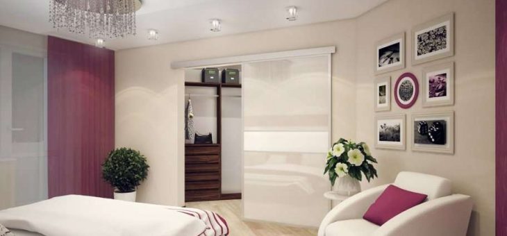 Спальня с гардеробной комнатой фото