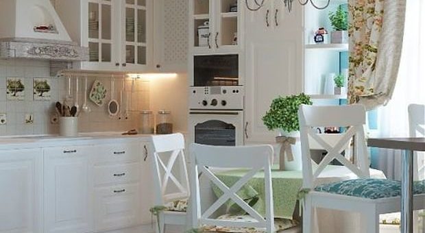 Стены в кухне в стиле прованс – Кухни в стиле прованс — дизайн помещения с фото: цветовое оформление, мебель, декор и освещение