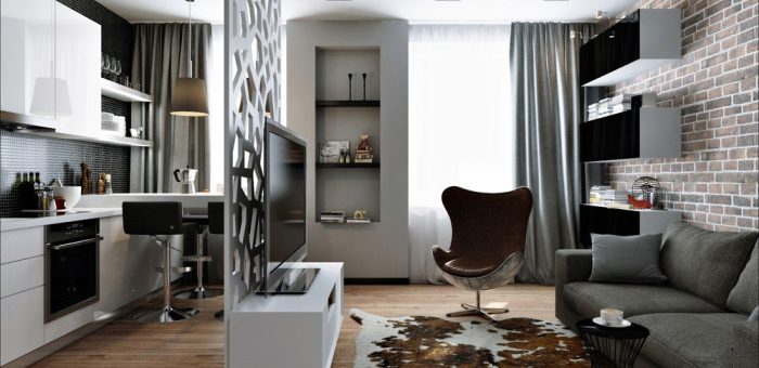 Студия 26 квадратов идеи интерьера – Маленькая квартира-студия площадью 26 квадратных метров с декоративной перегородкой