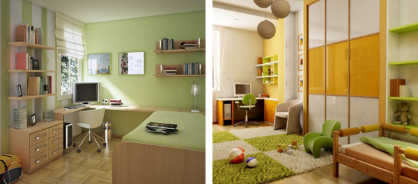 Светло зеленый цвет в интерьере