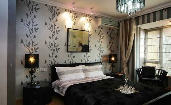 Темные обои в интерьере спальни фото – цвет, узоры, комбинирование оттенков, фото обоев текстильных для спальни, жидких, 3д, обзор современных тенденций в дизайне интерьера