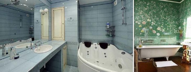 Ванная комната фото с обоями – фото, отзывы, влагостойкие, моющиеся, самоклеящиеся, можно ли клеить обои в ванной, пигментированная грунтовка, видео