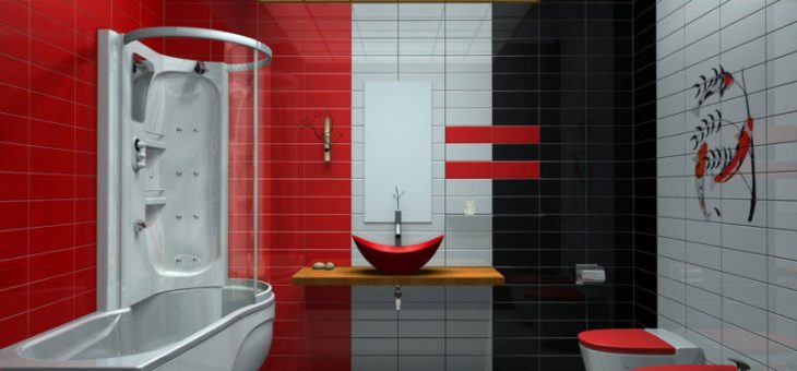 Ванная комната красно белая – Интерьер ванной комнаты красного цвета- рекомендации и фото-идеи для вдохновения