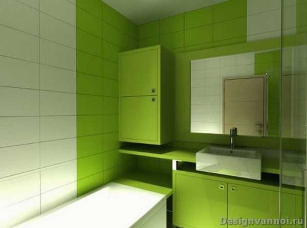 Дизайн плитки в ванной зеленого оттенка