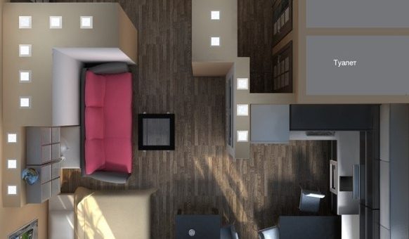 Вид сверху квартира студия