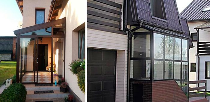 Застекленное крыльцо для частного дома